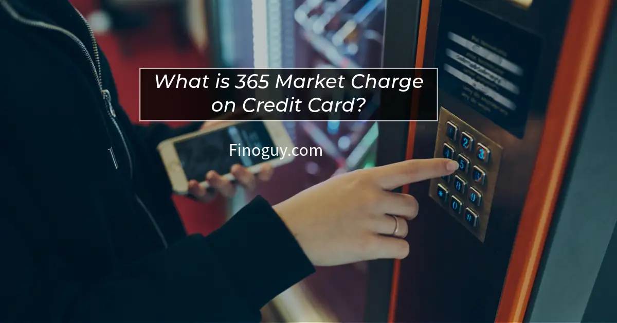 A woman uses a credit card to pay for a purchase at a vending machine. There is text on the screen of the vending machine that says: "What is 365 Market Charge on Credit Card?