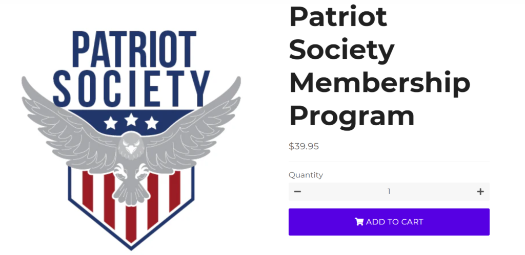 Patriot Society Charge on Credit Card